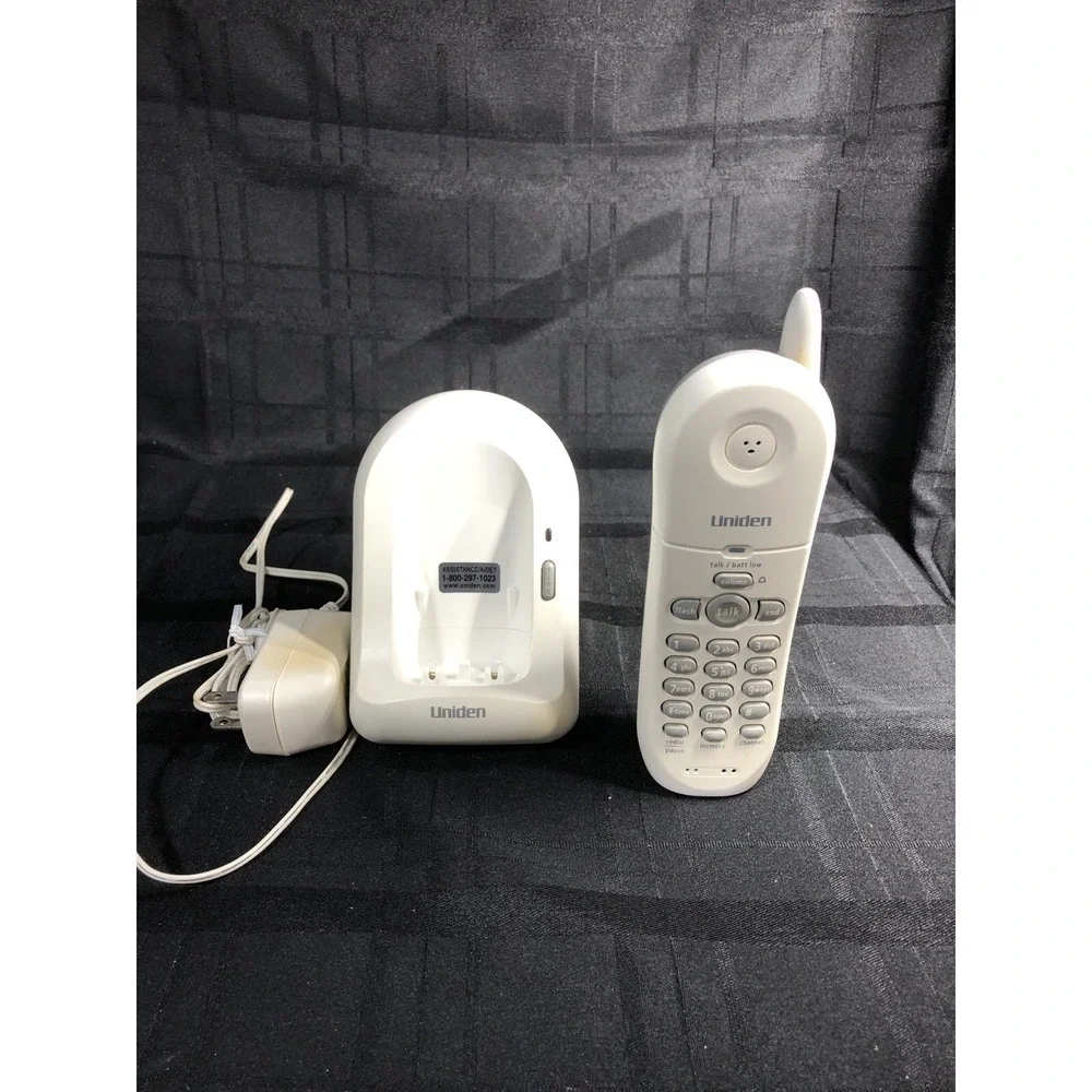 Uniden (EXP 4540) DC 9V White Single-Line Cordless Phone w/ A/C Power -FOR PARTS